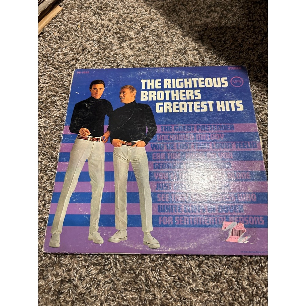The Righteous Brothers Greatest Hits Vinyl LP Verve V6-5020 Blue Eyed Soul 12"